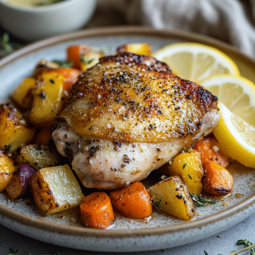 Sous vide chicken thighs with golden sear