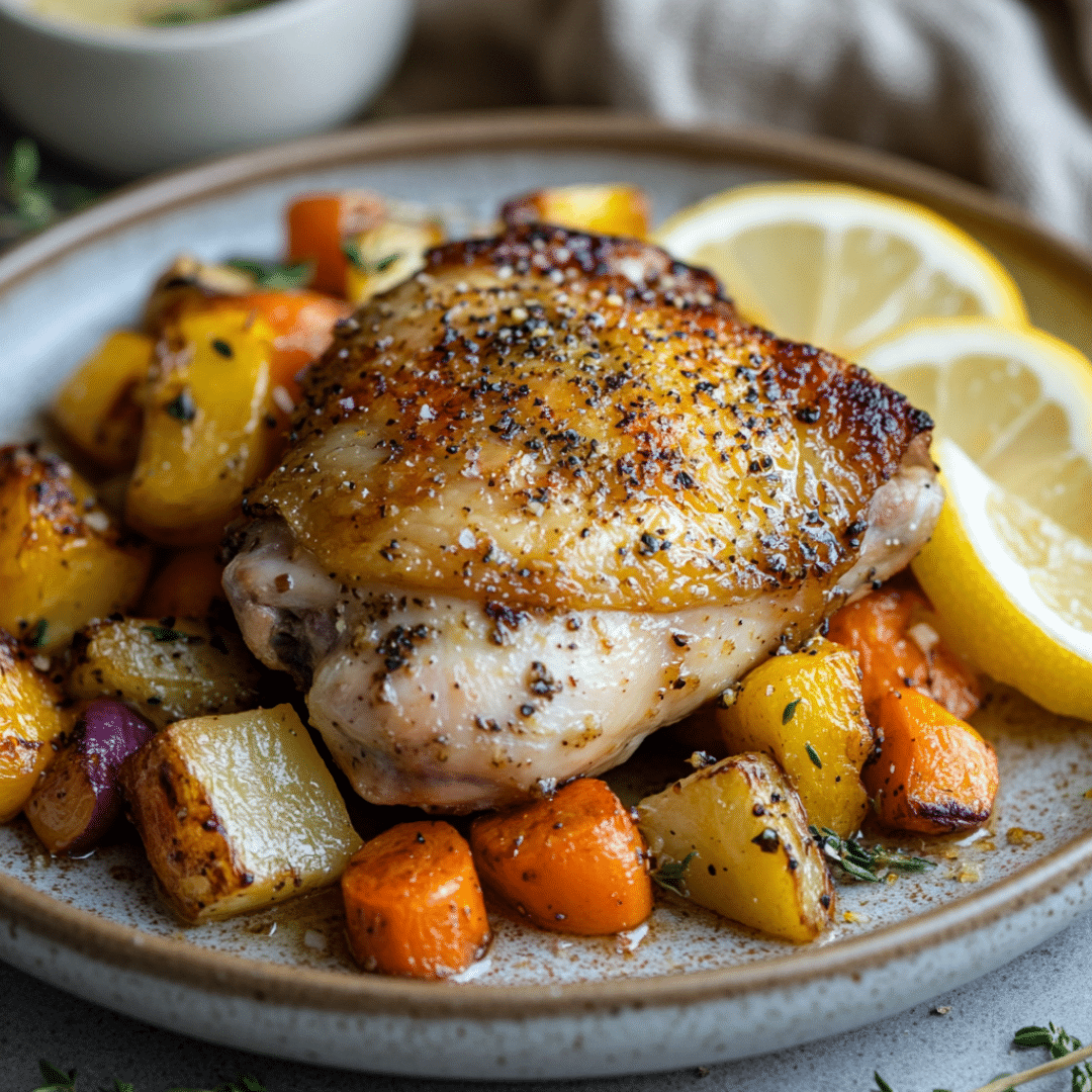 Sous vide chicken thighs with golden sear