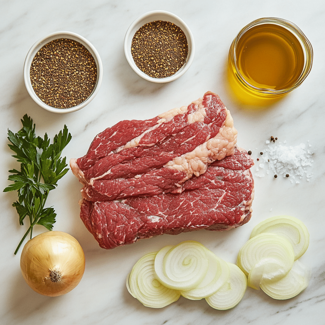 Ingredients for sous vide corned beef recipe