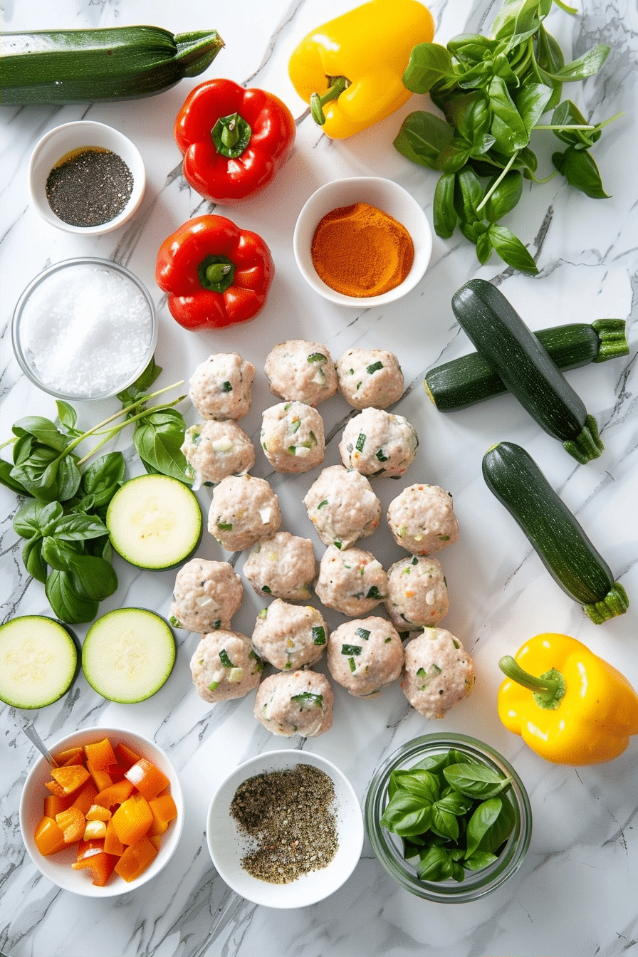 One Pan Turkey Meatballs with Zucchini and Peppers 5 image 1786054353396