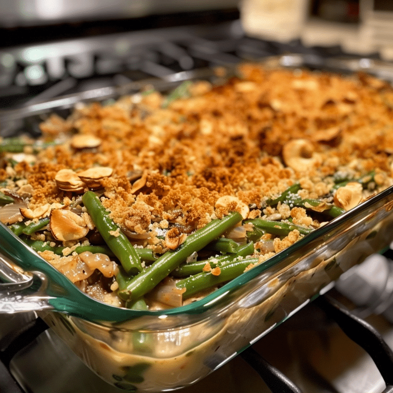 High Protein Green Bean Casserole for Healthy Holidays
